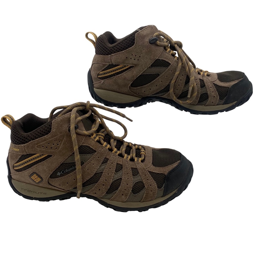 Columbia Redmond Mid Waterproof Hiking Boots Mens 8.5 Brown BM3939-231 Techlite